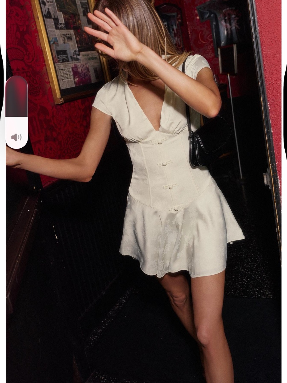 Zara JACQUARD SATIN MINI DRESS